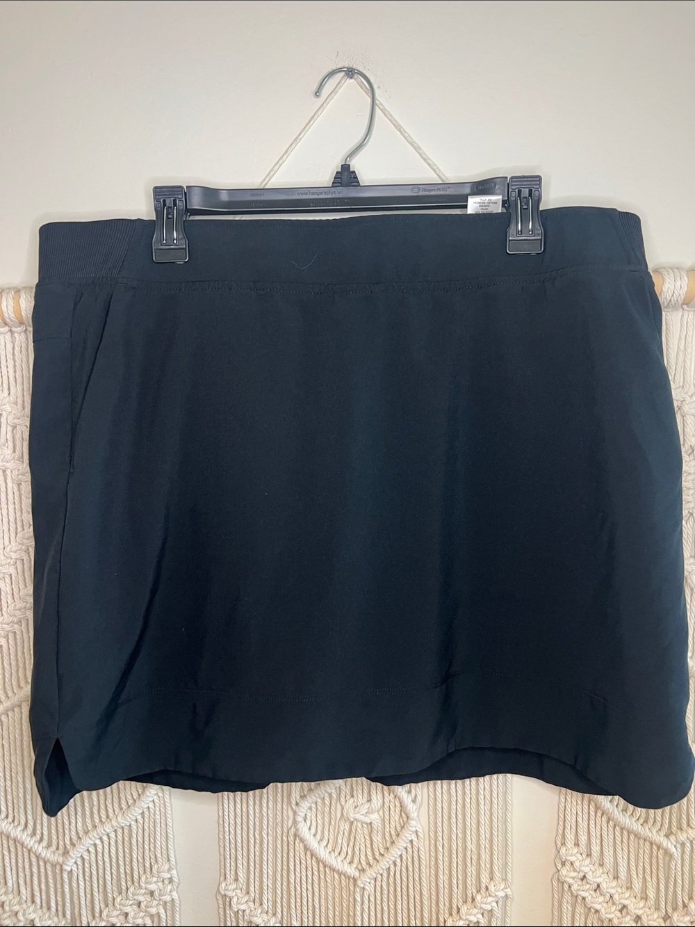 Women's Black Skort with Comfortable Elastic Waist